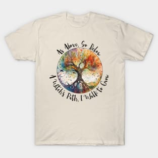 Tree of Life As Above So Below Witchy Design T-Shirt